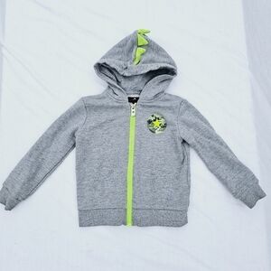 Converse All star Chuck Taylor Dino spiked hoodie. Size 2T gray and green